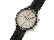 OMEGA　オメガ　スピードマスターマーク40　3813.33　SS/レザー　自動巻き　ホワイト　メンズ【430】2148103589355