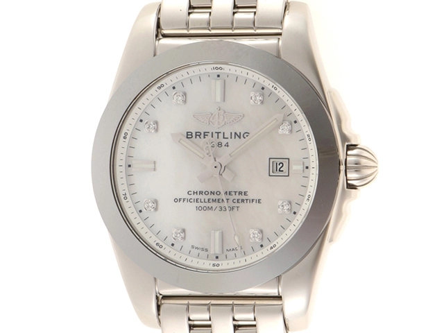 ブライトリング 腕時計 ダイヤ シェル文字盤 白 W72348【AFI18】