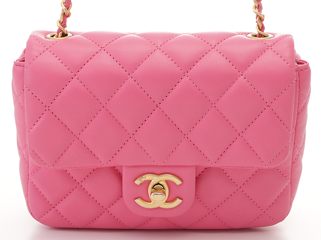 ABランク シャネル ガールシャネル A17540 チェーンショルダー ショルダーバッグ ラムスキン ピンク レディース CHANEL pink