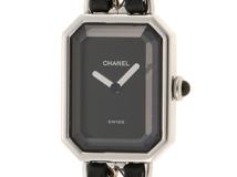CHANEL シャネル 腕時計 プルミエールL H0451 ステンレス/革 ブラック文字盤 Lサイズ クオーツ【472】SJ