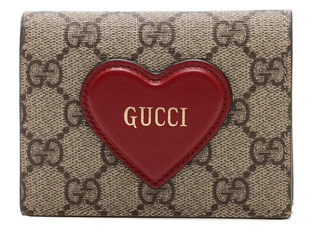 GUCCI グッチ GGスプリーム ハートモチーフ付カードケースウォレット