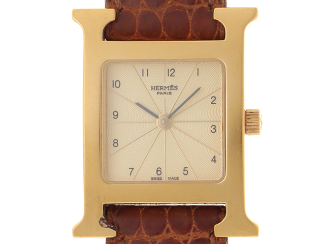 エルメス HERMES Hウオッチドゥブルジュー HH1.233 SS/レザー