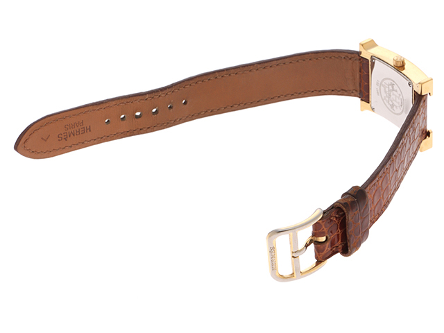 未使用　HERMES 時計　H ウォッチ　ベルト　レザー　ブラウン HERMES エルメス Hウォッチ 用 H Watch にぴったりの カシス