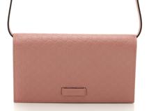 GUCCI　グッチ　マイクログッチシマショルダーウォレット　　ピンク　レザー　【471】N