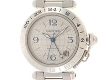Cartier カルティエ パシャC メリディアン GMT ホワイト文字盤　自動巻き　SS　ステンレス　男女兼用　腕時計（2148103593857）【200】