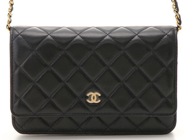 CHANEL シャネル バッグ マトラッセ チェーンウォレット ブラック/GP