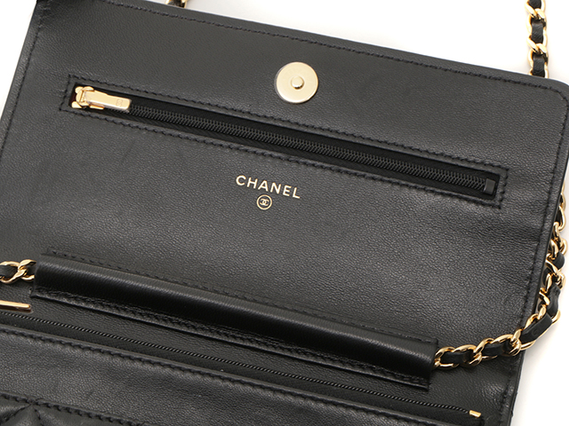 【美品】CHANEL（シャネル）マトラッセラムスキン長財布黒　チェーンウォレット 楽天市場】シャネル CHANEL ボーイシャネル チェーンウォレット