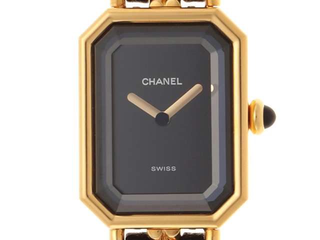 シャネル CHANEL プルミエール XLサイズ H0001 ヴィンテージ レディース 腕時計 ブラック 文字盤 ゴールド ウォッチ Premiere VLP 90172646ムーブメントクォーツ