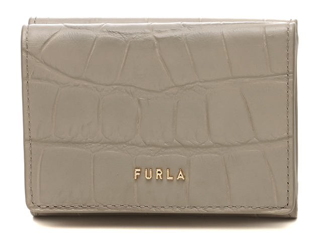 FURLA　フルラ　三つ折り　コンパクトウォレット　 グレー 　レザー　【436】2148103594588