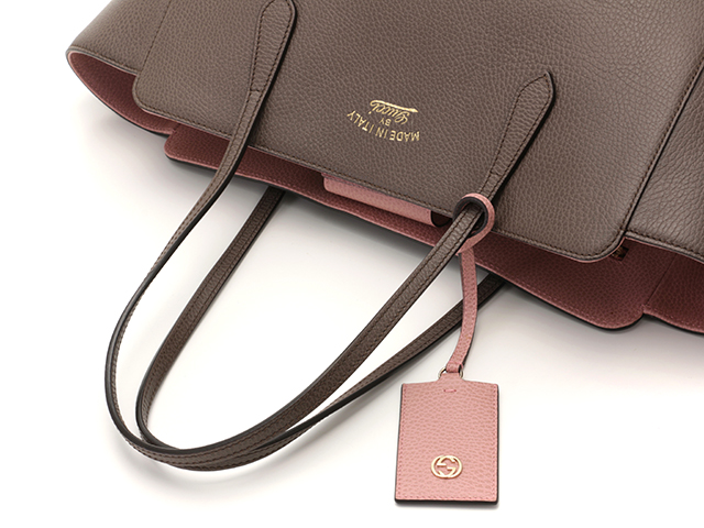 GUCCI グッチ トートバッグ スウィングトート レザー グレー