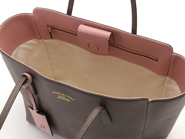 GUCCI グッチ トートバッグ スウィングトート レザー グレー