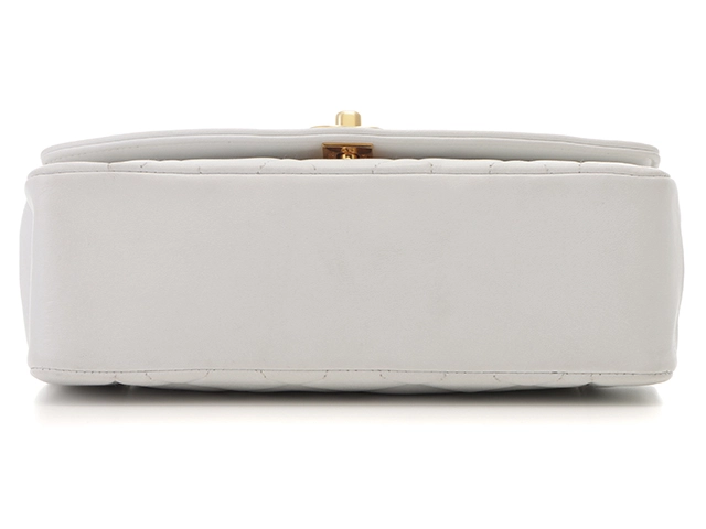 CHANEL　シャネル　ダイアナフラップ　マトラッセ　チェーンショルダー　ホワイト/GP シープ【432】2148103595059