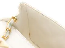 CHANEL　シャネル　ダイアナフラップ　マトラッセ　チェーンショルダー　ホワイト/GP シープ【432】2148103595059