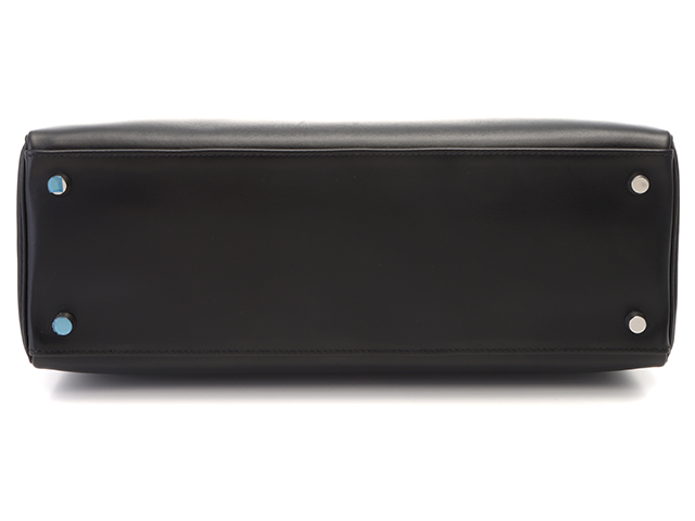 HERMES エルメス ケリー32 内縫い ボックスカーフ ブラック/SV