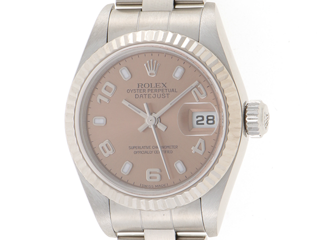 安価 ワタナベ 79174 デイトジャスト ロレックス ROLEX 自動巻き ピンク SS/WG アナログ（自動巻き）