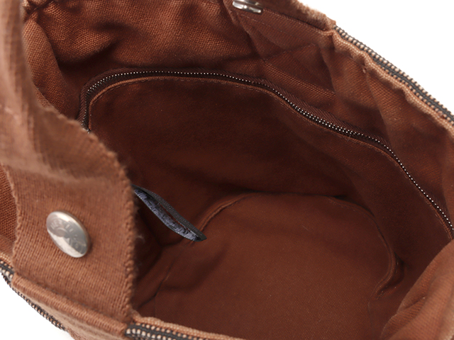 HERMES エルメス ハンドバック サクソーPM ブラウン キャンバス
