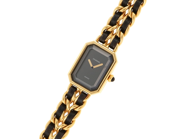 CHANEL シャネル プルミエールL H0001 ゴールドメッキ / 革 レディース時計 【460】2148103604331