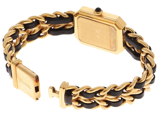 CHANEL シャネル プルミエールL H0001 ゴールドメッキ / 革 レディース時計 【460】2148103604331