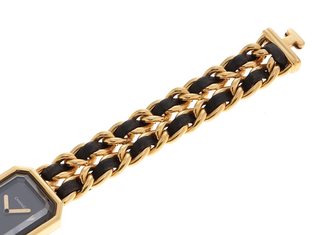 CHANEL シャネル プルミエールL H0001 ゴールドメッキ / 革 レディース時計 【460】2148103604331