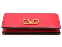 VALENTINO バレンチノ　二つ折財布 　Vロゴ　レザー　レッド　VW2P0R39SNP　箱あり【207】2148103604416