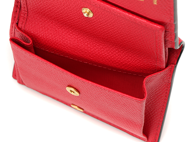 【Valentino Garavani】二つ折り財布　赤 VALENTINO バレンチノ 二つ折財布 Vロゴ レザー レッド