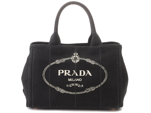 PRADA プラダ カナパ ミニ ブラック 1BG439 2way キャンバス ...