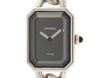 CHANEL シャネル 腕時計 プルミエールM H0452 ステンレス ブラック文字盤 クオーツ【472】SJ
