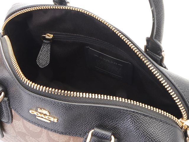 COACHシグネチャーローズプリント 2wayショルダーバッグブラウン×ブラック COACH コーチ シグネチャーローズプリント 2wayショルダーバッグ