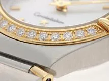 OMEGA　オメガ　コンステレーション　マイチョイス　ダイヤベゼル　K18/SS　1368.73　クオーツ　シェル文字盤　レディース【430】2148103608483