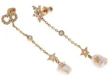 DIOR ディオール ピアス CD ロゴ パール ラインストーン ピアス