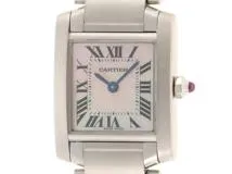 Cartier カルティエ タンクフランセーズＳＭ W51028Q3 ステンレス ピンクシェル文字盤  女性用クオーツ時計（2148103611018）【200】 の購入なら「質」の大黒屋（公式）