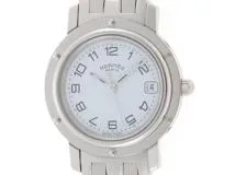 HERMES　エルメス　クリッパー　CL4.210.130/3820　ホワイト文字盤　SS　クォーツ　レディース腕時計【431】
