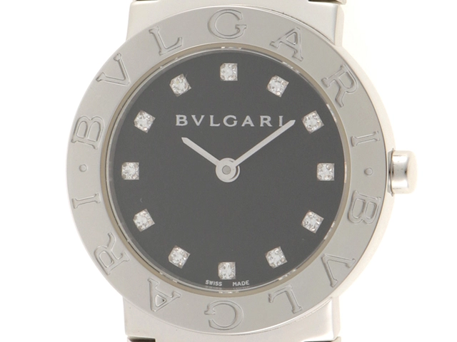 BVLGARI ブルガリ 腕時計 ブルガリ・ブルガリ BB26SS ステンレススチール ダイヤ12P クォーツ ブラック文字盤 レディース  2148103615115 【205】 の購入なら「質」の大黒屋（公式）