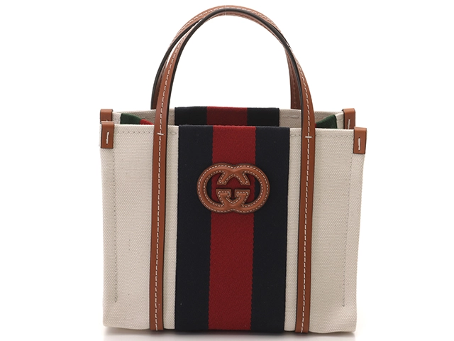 GUCCI グッチ インターロッキングG ミニトートバッグ アイボリー