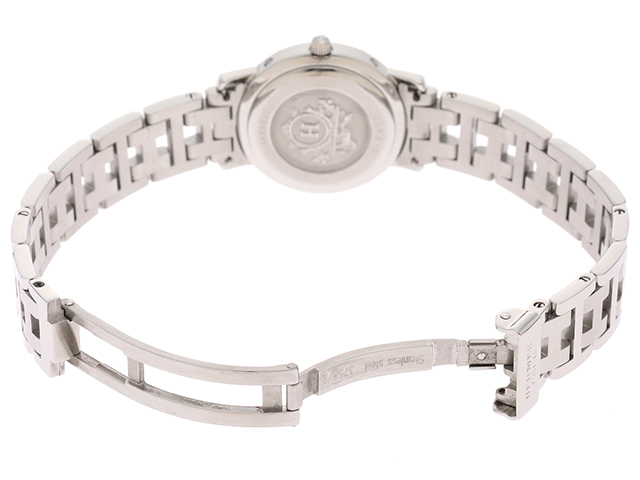 HERMES エルメス 時計 クリッパー CL4.210 ホワイト文字盤 SS