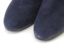 HERMES　エルメス　サンジェルマン　ショートブーツ　レディース35　ネイビー/シルバー金具　スウェード　182103Z　2148103619373　【200】