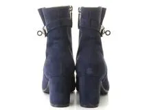 HERMES　エルメス　サンジェルマン　ショートブーツ　レディース35　ネイビー/シルバー金具　スウェード　182103Z　2148103619373　【200】