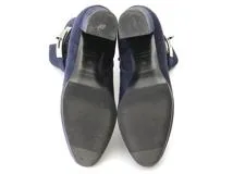 HERMES　エルメス　サンジェルマン　ショートブーツ　レディース35　ネイビー/シルバー金具　スウェード　182103Z　2148103619373　【200】