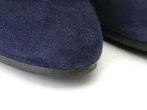 HERMES　エルメス　サンジェルマン　ショートブーツ　レディース35　ネイビー/シルバー金具　スウェード　182103Z　2148103619373　【200】