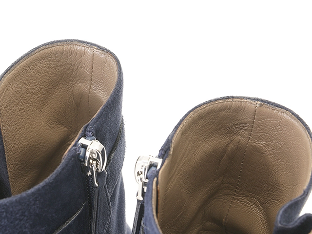 HERMES　エルメス　サンジェルマン　ショートブーツ　レディース35　ネイビー/シルバー金具　スウェード　182103Z　2148103619373　【200】