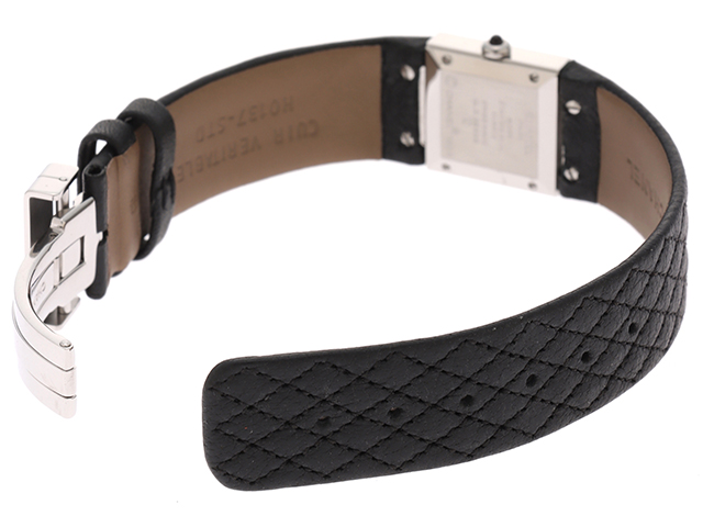 CHANEL シャネル レディース時計 マトラッセ SS レザー ブラック文字盤  