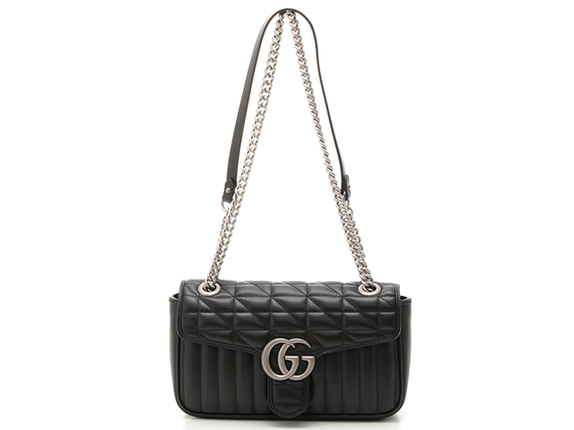 GUCCI グッチ GGマーモントスモールショルダーバッグ ブラック/SV レザー 443497 2148103620751【207】  の購入なら「質」の大黒屋（公式）