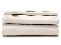 CHANEL シャネル 小物 トランプ マトラッセ三つ折財布 ホワイト・GP