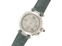 Cartier カルティエ 腕時計 パシャC 2004年クリスマス限定モデル W3107199 ステンレススティール/社外品クロコ革ベルト ホワイトシェル文字盤 自動巻き【472】SJ