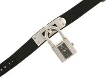 HERMES　エルメス　腕時計　ケリーウォッチ　KE1.210　ステンレススチール / レザー　クォーツ　ブラック文字盤　レディース　2148103623554　【205】