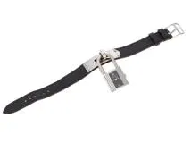 HERMES　エルメス　腕時計　ケリーウォッチ　KE1.210　ステンレススチール / レザー　クォーツ　ブラック文字盤　レディース　2148103623554　【205】