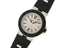 BVLGARI ブルガリ 腕時計 アルミニウム BB40AT アルミニウム/ラバー ホワイト文字盤 自動巻【472】SJ