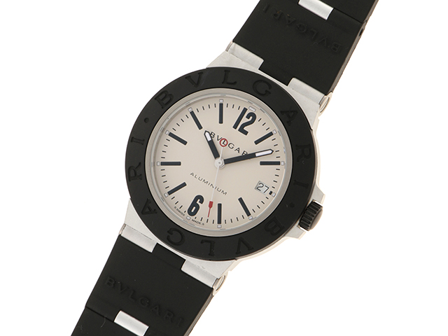 BVLGARI ブルガリ 腕時計 アルミニウム BB40AT アルミニウム/ラバー ホワイト文字盤 自動巻【472】SJ  の購入なら「質」の大黒屋（公式）