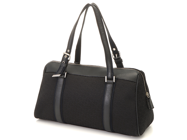 【極美品】ディオール　ハンドバッグ　オーバル　トロッター　PVC　レザー　黒色 極美品】ディオール ハンドバッグ オーバル トロッター PVC