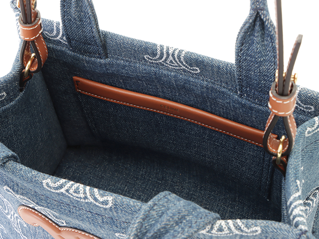 25 新作 CELINE バッグ スモール カバ タイス トリオンフデニム CELINE セリーヌ SMALL CABAS スモール カバ タイス ブランド